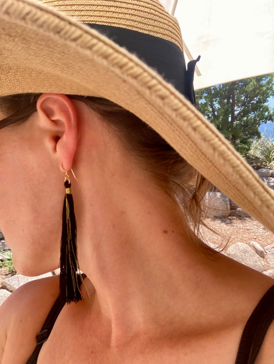 The Tassel Earring - Garnet